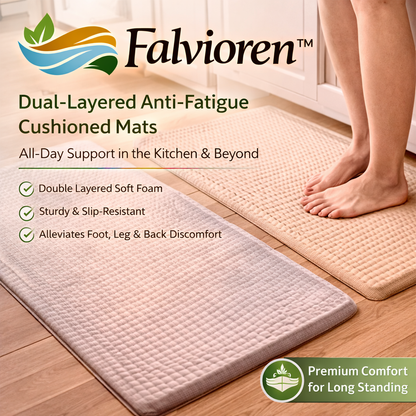 Falvioren™ Dual-Layer Anti-Fatigue Cushioned Mats