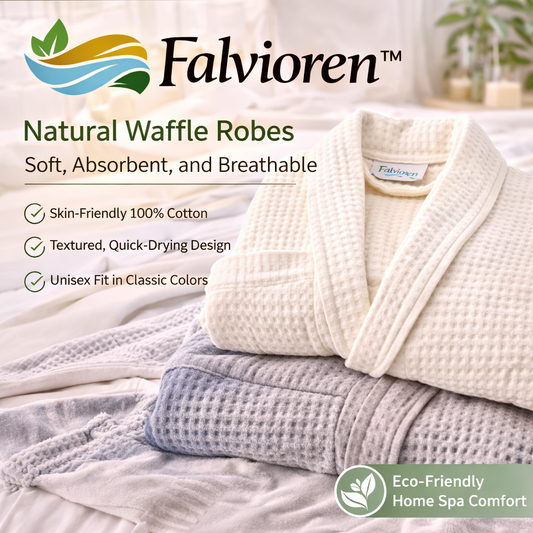 Falvioren™ Natural Waffle Weave Bath Robes