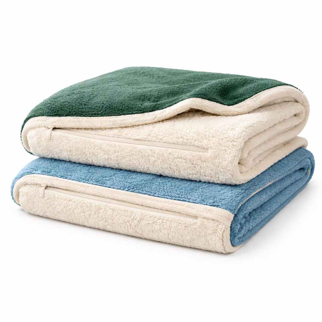 Falvioren™ Dual-Color Plush Blankets with Concealed Zippered Pocket