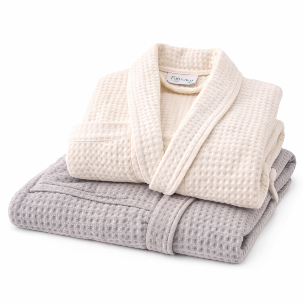 Falvioren™ Natural Waffle Weave Bath Robes